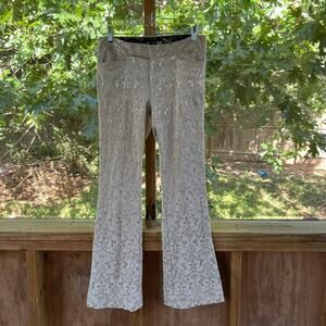 Women's Cream Lace Flared Pants